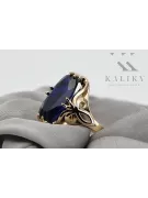 Szafir 14k żółte złoto Pierścionek Styl Vintage vrc082y