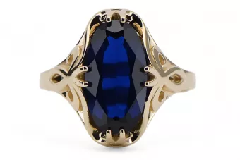 Safir Aur galben 14K Inel Vintage Craft  vrc082y