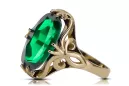 14K Yellow gold Emerald Ring Vintage Jewlery vrc082y