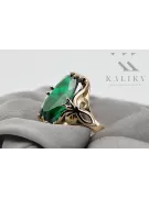Pierścionek Vintage Biżuteria Szmaragd 14k żółte złoto vrc082y