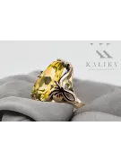 Żółty Perydot 14k żółte złoto Pierścionek Klasyczny Vintage vrc082y