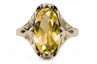 Peridoto amarillo Oro amarillo de 14 quilates Anillo Vintage vrc082y