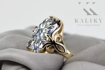 Циркон 14K Жовте золото Каблучка Вінтаж прикраси vrc082y