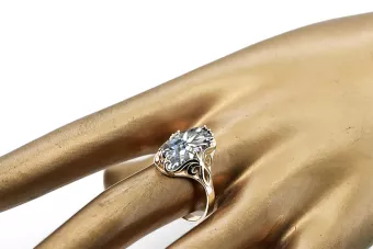 Estilo vintage Anillo Circón Oro amarillo de 14 quilates vrc082y