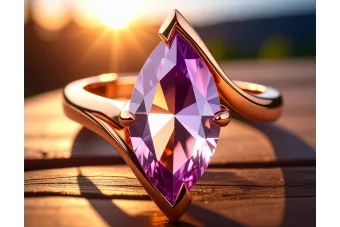 Pierścionek markiza z różowego żółtego białego złota 14k 18k 9k rlcrc001