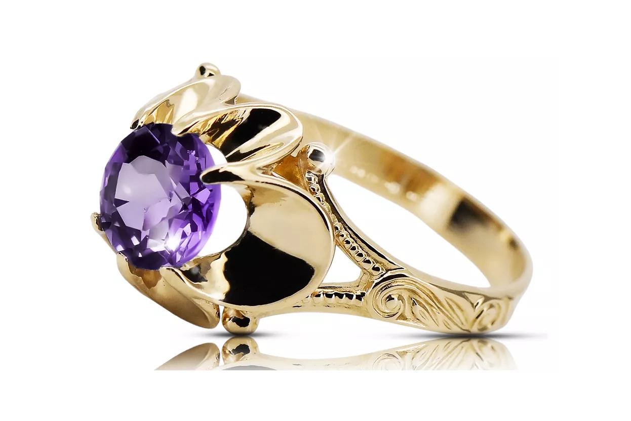 14K Yellow gold Alexandrite Ring Vintage vrc377y