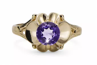 14-кв Желтое золото Александрит Кольцо Винтаж стиль vrc377y