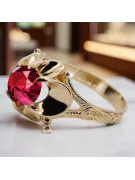14 Karat Gelbgold Rubinrot Ring Vintage Stil vrc377y