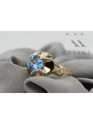 14K Yellow gold Aquamarine Ring Vintage style vrc377y