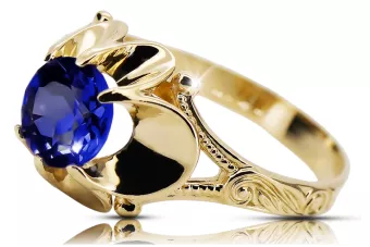 14k žlté zlato Safír  Vintage craft vrc377y