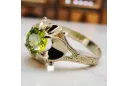14K Yellow gold Yellow Peridot Ring Vintage craft vrc377y