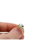 Artesanía vintage Anillo Circón Oro amarillo de 14 quilates vrc377y