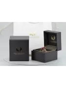 14k žlutá zlata rubínový prsten Vrc084y vintage art deco sovětské éry ruské šperky stylu