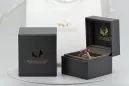 14k žlutá zlata rubínový prsten Vrc084y vintage art deco sovětské éry ruské šperky stylu