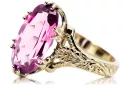 14 Karat Gelbgold Amethyst Ring VRC084Y Vintage Art Deco Sowjetische Ära Russische Schmuckstil