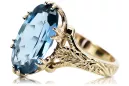 Кольцо Aquamarine 14K Желтое Золото Винтаж Урожай Ювеюрниц VRC084Y Винтаж Арт Деко Советская Эра Русский Ювелирный Стиль