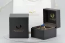 14k жълт златен сапфирен пръстен VRC084Y реколта Art Deco съветска епоха руски бижута стил