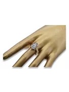 14K žluté zlato zirkon prsten Vrc084y vintage art deco sovětské éry ruské šperky stylu