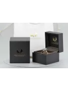 14K galben de aur Zircon inel vRc084 Vintage Art Deco Era Sovietic Stil de bijuterii rusești