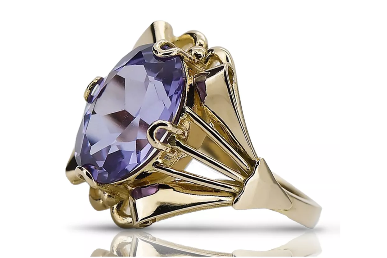 Alexandrit 14k žlté zlato Vintage Jewlery vrc015y
