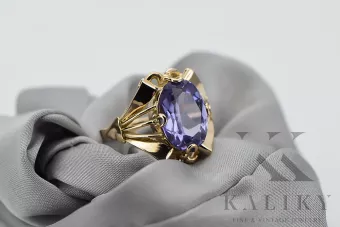 Vintage style  Αλεξανδρίτη Κίτρινος χρυσός 14 καρατίων vrc015y