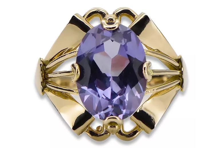 Alexandrit 14k žlté zlato Vintage Jewlery vrc015y