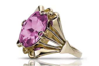 Amethyst 14 Karat Gelbgold Ring Vintage Stil vrc015y
