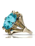 Aur galben 14K Acvamarin Inel Vintage bijuterii vrc015y