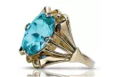 Aur galben 14K Acvamarin Inel Vintage bijuterii vrc015y