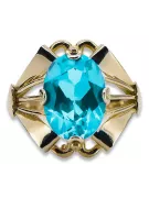 Akvamarín 14k žlté zlato Vintage Jewlery vrc015y