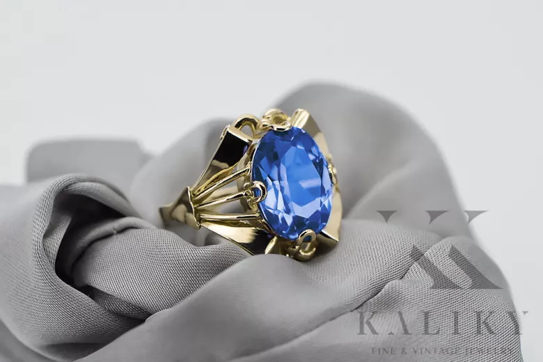 Aur galben 14K Safir Inel Vintage Craft  vrc015y