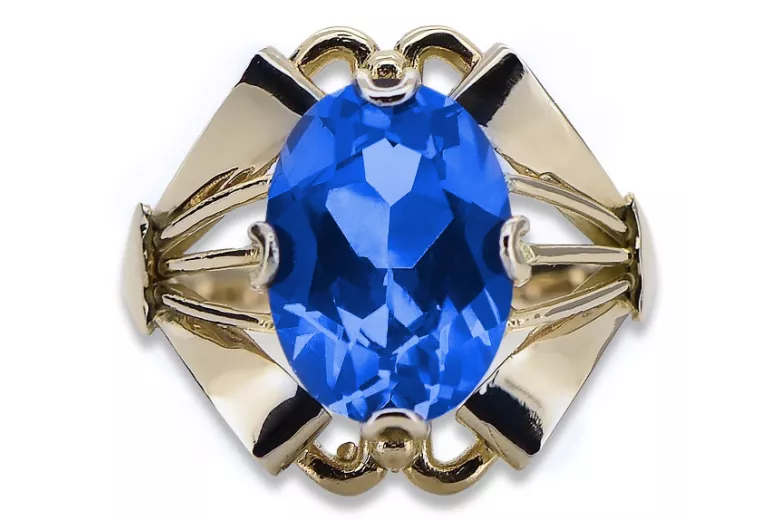 Ζαφείρι Κίτρινος χρυσός 14 καρατίων  Vintage Jewlery vrc015y