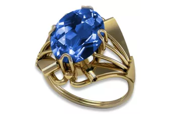 Estilo vintage Anillo Zafiro Oro amarillo de 14 quilates vrc015y