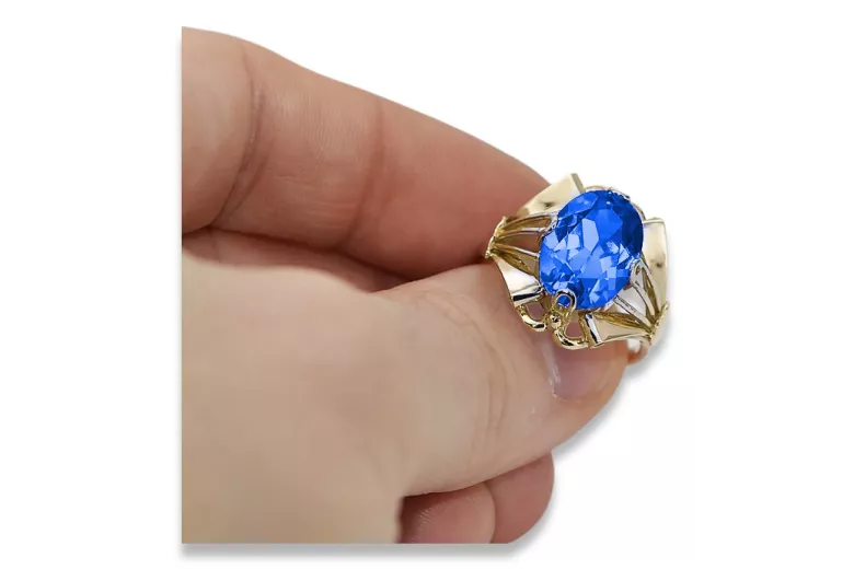 Ζαφείρι Κίτρινος χρυσός 14 καρατίων  Vintage Jewlery vrc015y