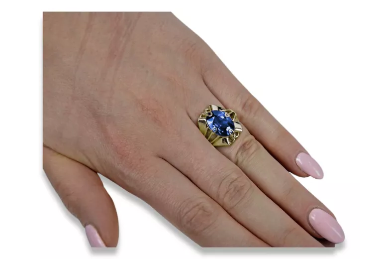 Ζαφείρι Κίτρινος χρυσός 14 καρατίων  Vintage Jewlery vrc015y