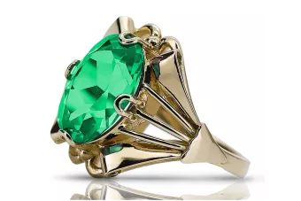 Ring Emerald 14K Yellow gold Vintage Jewlery vrc015y