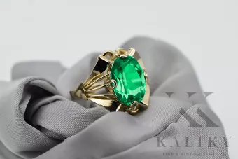 Ring Emerald 14K Yellow gold Vintage Jewlery vrc015y