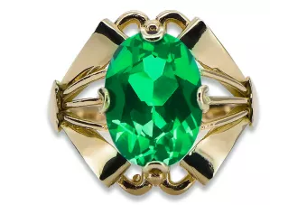 Smarald Aur galben 14K Inel Vintage bijuterii vrc015y