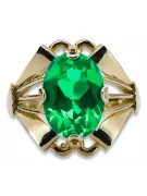 Anneau Vintage Émeraude Or jaune 14 carats vrc015y