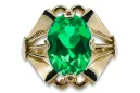 Esmeralda Oro amarillo de 14 quilates Anillo Estilo vintage vrc015y