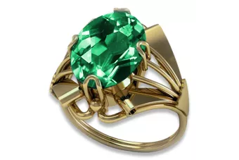 Smarald Aur galben 14K Inel Vintage bijuterii vrc015y