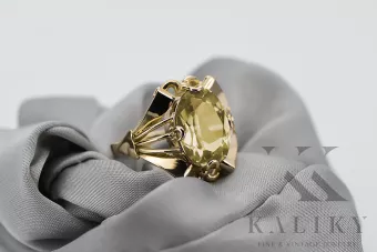 Вінтаж стиль Каблучка Жовтий Перідо 14K Жовте золото vrc015y