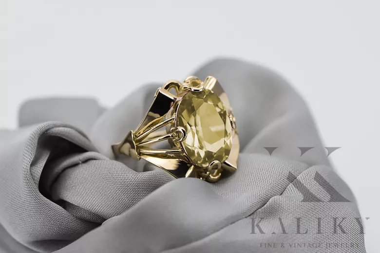 Žiedas Vintažiniai amatai Geltonasis peridotas 14k geltono aukso vrc015y
