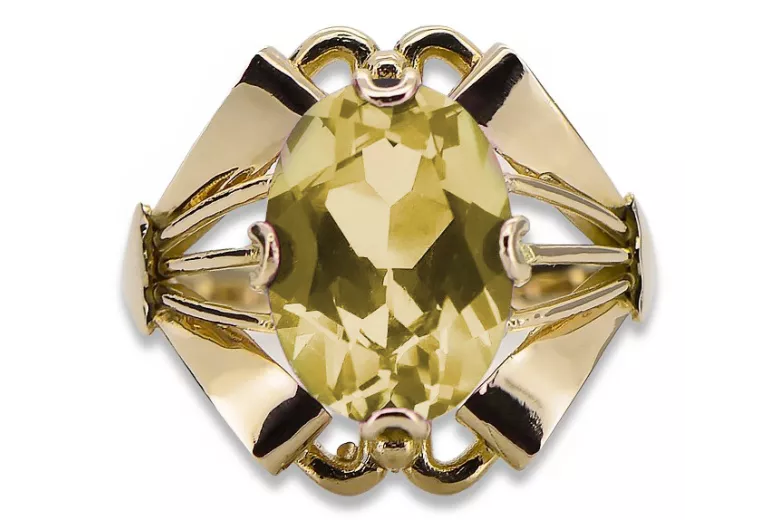 14 Karat Gelbgold Gelber Peridot Ring Vintage vrc015y