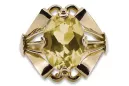 14k żółte złoto Żółty Perydot Pierścionek Vintage vrc015y