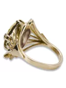 14k żółte złoto Żółty Perydot Pierścionek Vintage vrc015y