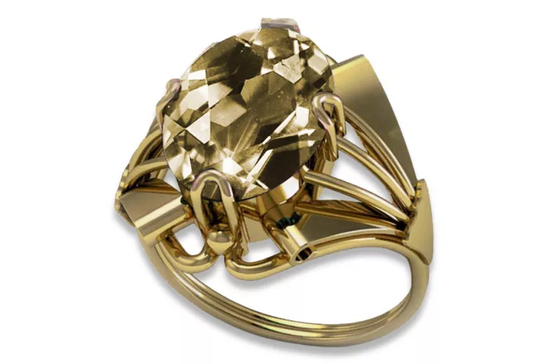 Žltý peridot 14k žlté zlato  Vintage Jewlery vrc015y