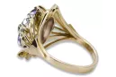 Cyrkonia 14k żółte złoto Pierścionek Vintage unikatowe vrc015y