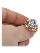 حرف يدوية فينتاج خاتم زركونيا 14 كارت من الذهب الأصفر vrc015y