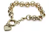 Yellow 14k gold anchor bracelet with heart pendant cb025y&cpn066y